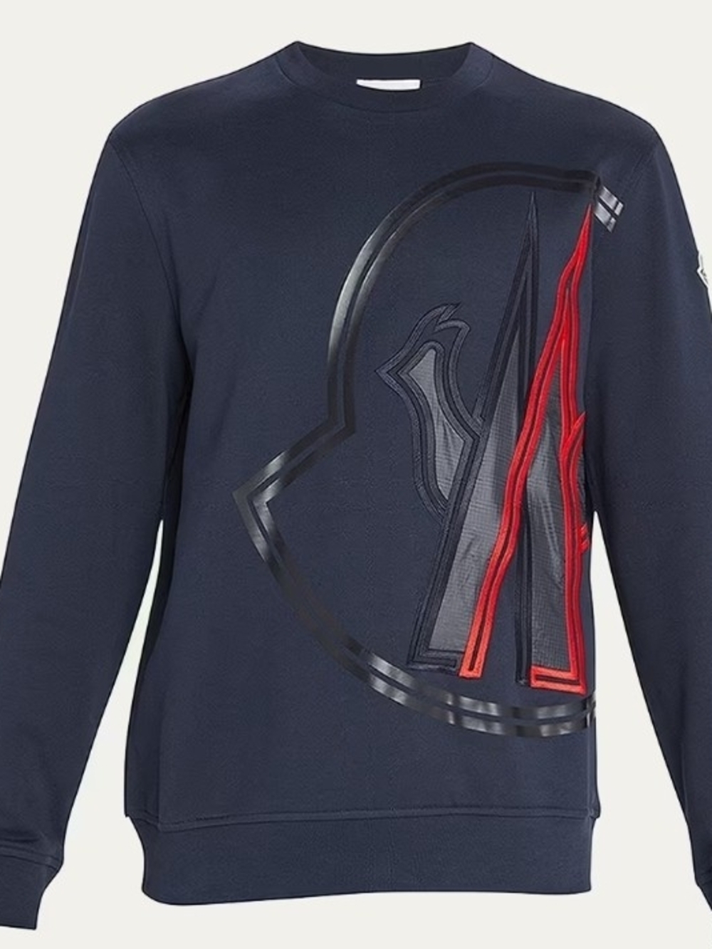 Moncler Crewneck Sweatshirt with Red and Blue Accent Logo